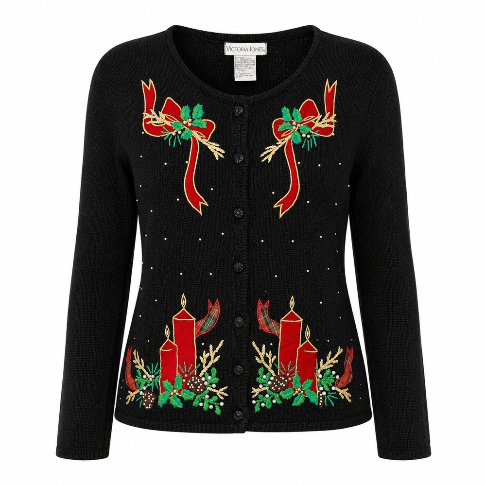 Victoria Jones Holidaycore Festive Cardigan Women Size Large Coquette Christmas